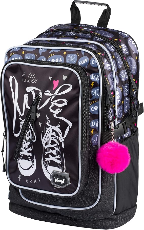 School backpack for boys girls teenagers - ergonomic kids’ backpack with laptop compartment for school - extremely lightweight backpack with chest strap and reflective elements by Baagl