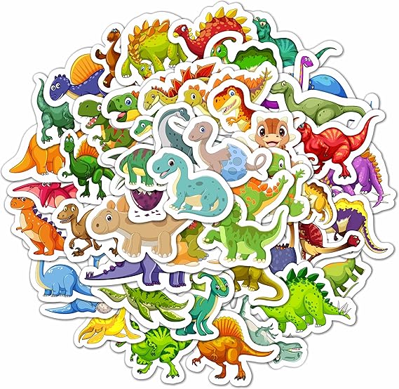 100Pcs Cute Dinosaur Stickers, Waterproof Vinyl Dino Stickers for Water Bottles, Dinosaur Birthday Favors, Gifts for Men and Women