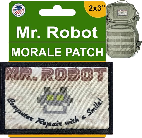 Mr Robot Morale Patch. 2x3" Hook and Loop Patch. Made in The USA