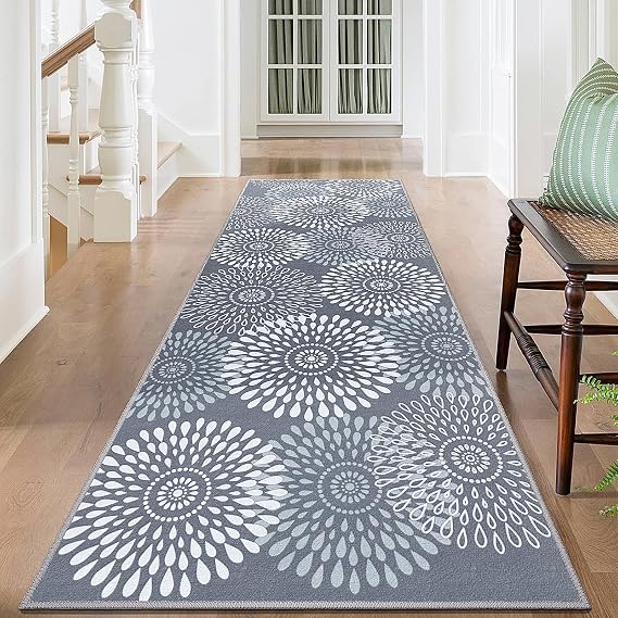 StepRite 2x6 Hallway Runner Rug, Washable Non-Slip Kitchen Rug for Entryway | Soft Surface, Non-Slip TPE Rubber Backing, Machine Washable, Low-Pile Floor Carpet for Kitchen, Laundry, Bedroom, Living Room