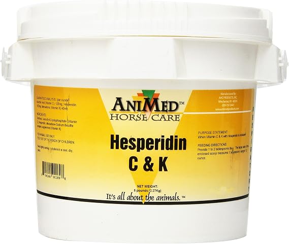 AniMed Vitamin C and K with Hesperidin Supplement for Horses, 5-Pound