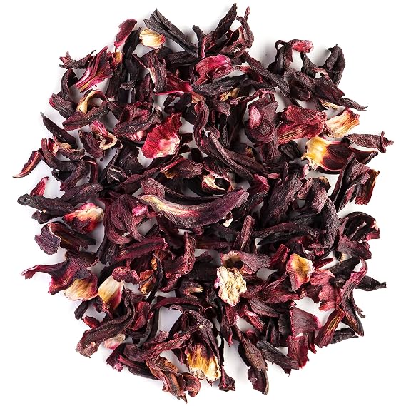 Hibiscus Organic Flowers Herbal Tea Dry - Lemon Tart & Berry Rich - Classic Sweet Sour Rose Mallow
