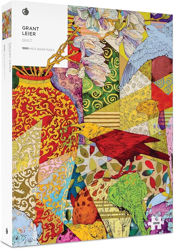 Pomegranate 1000-Piece Puzzle for Adults, Colorful Quilt w/Animals
