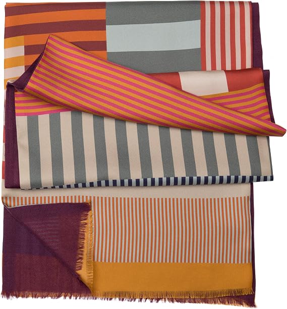 Elizabetta Men's Handmade Italian Silk Wool Scarves - Wool Backed Silk - Reversible