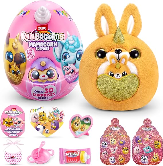 Rainbocorns Mamacorn Surprise by ZURU, Collectible Plush Toy for Girls 3+