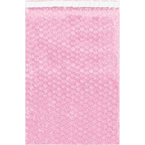 Aviditi (200 Pack) 12 x 15-1/2 Inch, Self-Seal Anti-Static Bubble Pouch Bags, Pink, for Cushioning, Electronics, Packing, Shipping, and Storage