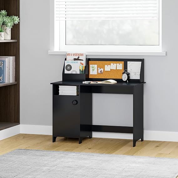 UTEX Kids Study Desk with Storage, Wooden Children School Study Table with Hutch and Storage Cabinet for 3-8 Years Girls Boys, Student's Study Computer Workstation Writing Table, Charcoal