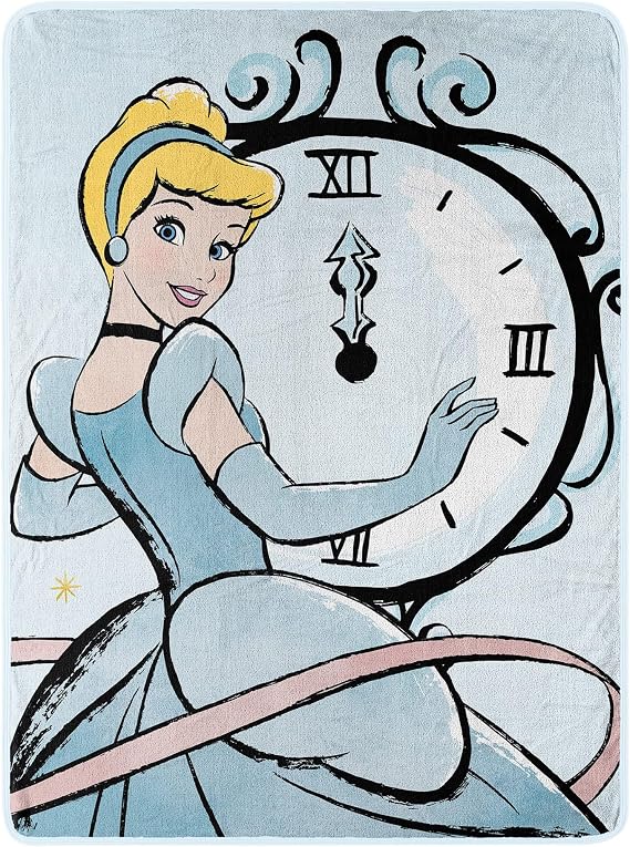 Northwest Cinderella Micro Raschel Throw Blanket, 46" x 60", On Time