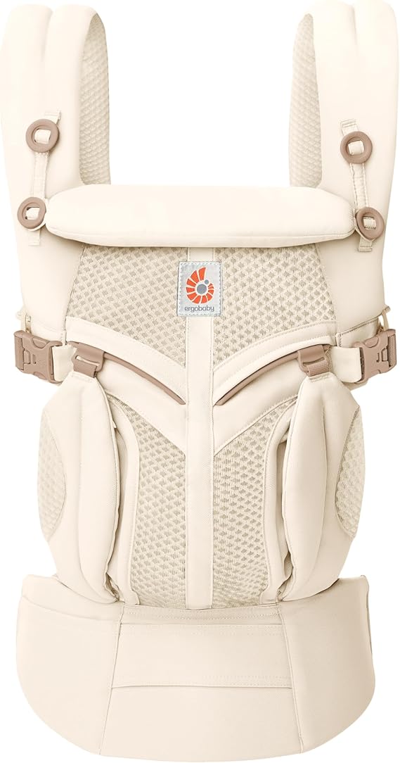 Ergobaby Omni Classic Baby Carrier for Newborns to Toddlers 0-48 Months | 4-Position Breathable Mesh Baby Carrier with Ergonomic Support - 7-45 lbs / 3.2-20.4 kg, Luminous Ivory