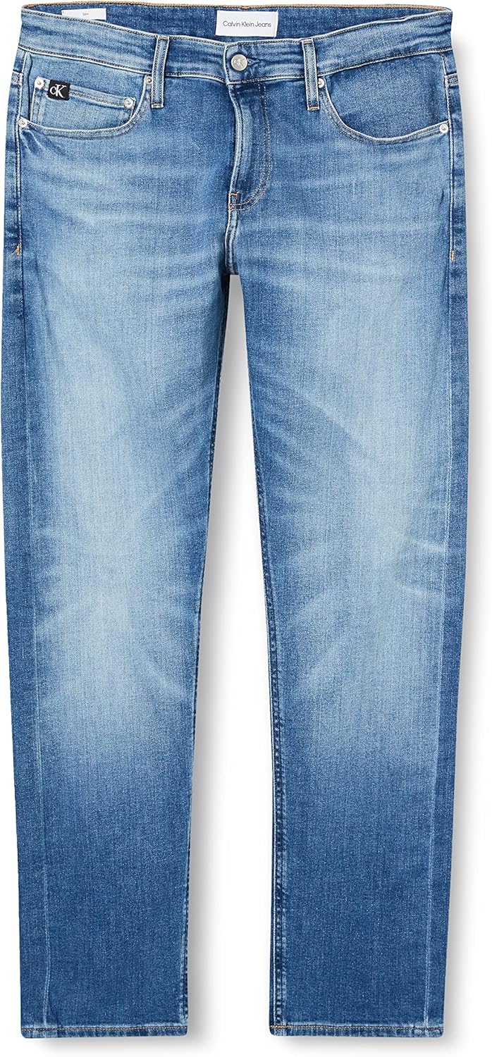 Calvin Klein Herren Jeans Hose Slim Fit Blau (Denim Medium) 32W/34L