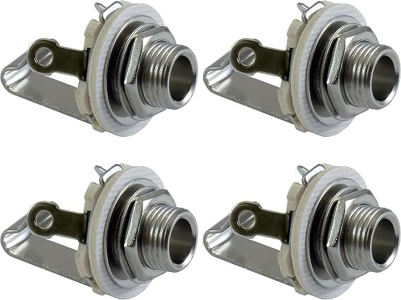 GLS Audio 1/4" Jacks Female TS Mono Panel Mount Jack - 4 Pack