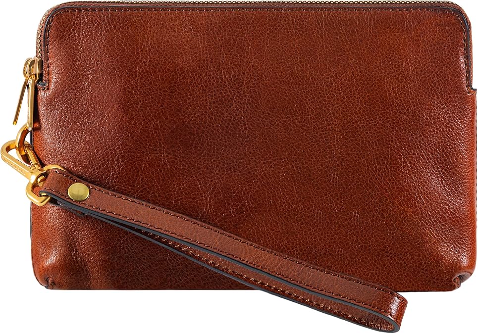 Time Resistance Leather Clutch for Men - Organizer Bag for Men - Wrist Bag - Briefcase Handmade in Italy - Gift Box Included