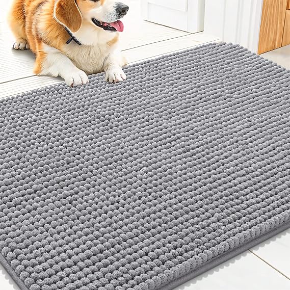 Smiry Dog Door Mat for Muddy Paws 30x20, Absorbent Low-Profile Doormats