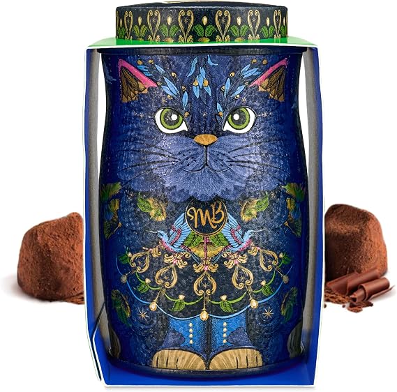 Monty Bojangles Cocoa Dusted Chocolate Truffles Kit Tin (36g - Midnight Prince) Luxury Vegan Chocolatey Truffles - Collectable Mini Kit Tin, Truffles Chocolate Gift Box With Bespoke Design