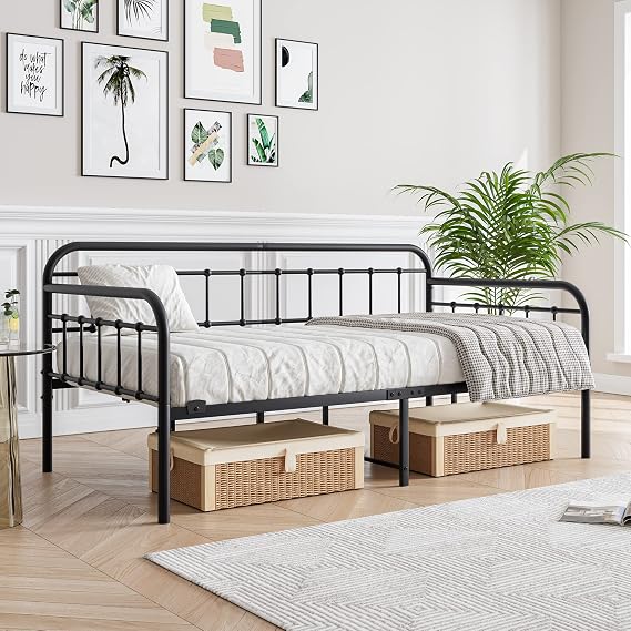 Metal Daybed Frame Twin Size, Black