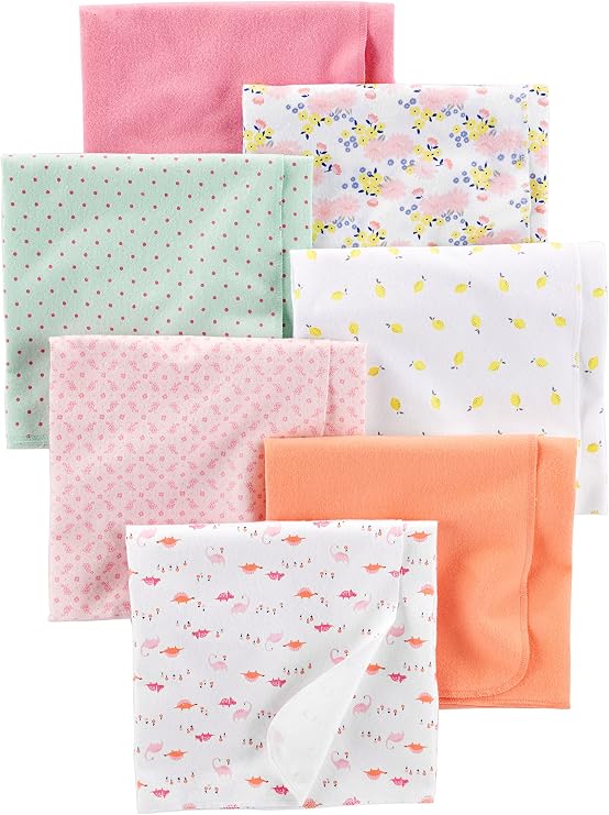 Simple Joys by Carter's Unisex Babies' Flannel Receiving Blankets, Pack of 7