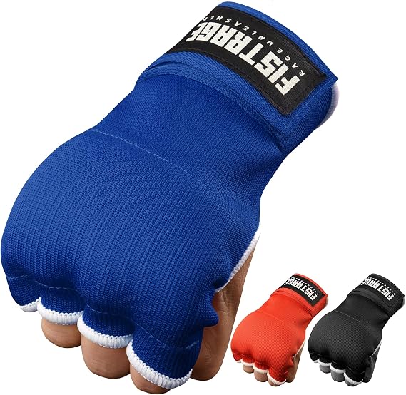 FISTRAGE Boxing Hand Wraps Inner Gloves for Punching, Elasticated Padded Bandages Under Mitts, Quick Long Wrist Support, Fist Protector, Great for MMA, Kickboxing, Martial Arts Training