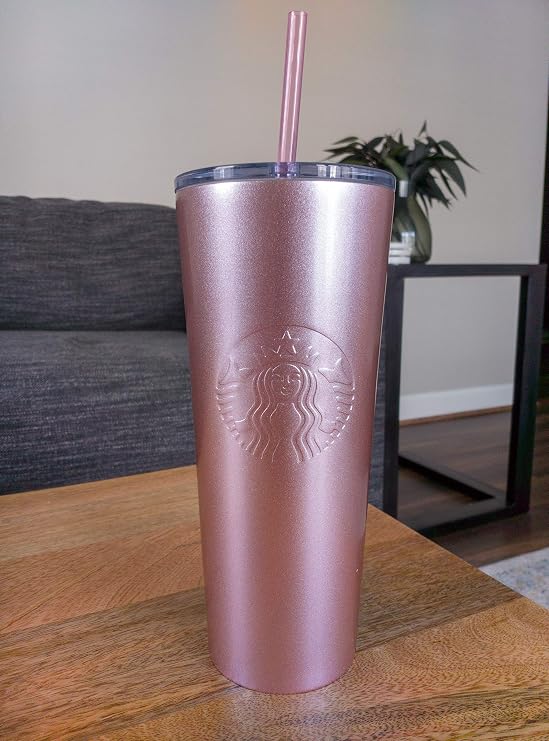 Starbucks Sparkling Pink Stainless Steel Cold Cup Tumbler 20oz