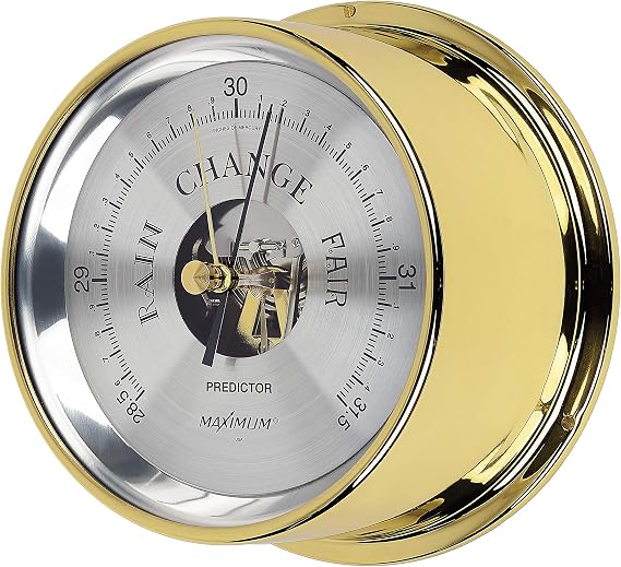 MaXimum Predictor Barometer - Brass Case, Silver Dial