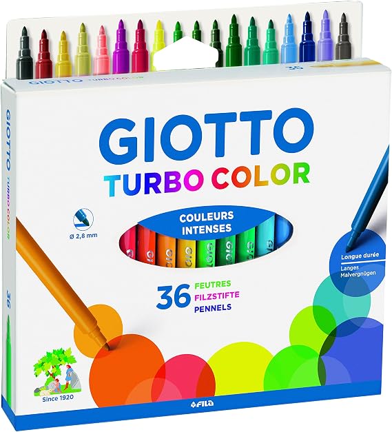 Giotto Turbo Color 0726 00 Fibre Tip Pen Multi-Colour 36 Colours