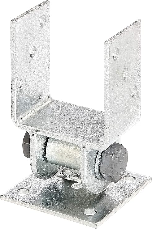 Alberts 208714 Post Holder with Moving Top | Screw-On | Hot-Dip Galvanised | Clear Width 91 mm