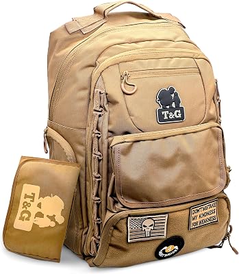 Toddlers And Gunners Dad Diaper Bag, With Diaper Changing Mat, USB Port & Laptop Compartment. Diaper Bag Backpack with Straps for Stroller. Large Diaper Bag for men and women Coyote Brown