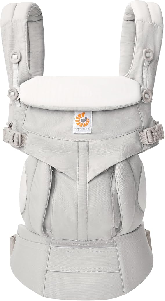Ergobaby Omni Classic Baby Carrier for Newborns to Toddlers 0-48 Months | 4-Position 100% Premium Cotton Baby Carrier with Ergonomic Support - 7-45 lbs / 3.2-20.4 kg, Pearl Grey