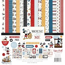 Echo Park Paper Mouse and Me Collection Kit Scrapbooking Kit with Twelve 12" x 12" Double Sided Papers and Element Sticker Sheet