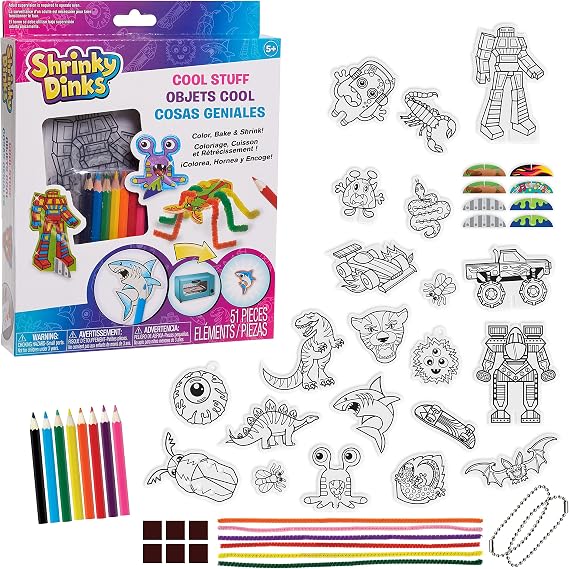 Shrinky Dinks Cool Stuff Activity Set, Kids Art and Craft Activity Set, Kids Toys for Ages 5 Up, Gifts and Presents by Just Play