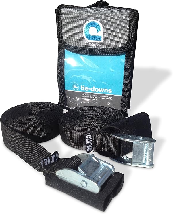 Curve Tie Down Straps 13' with Neoprene Buckle Jackets - 2 Pack