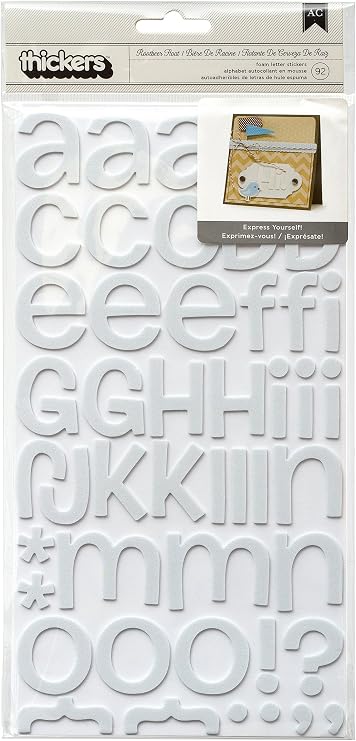 AC Foam Alphabet Stickers - Rootbeer Float, White, 92pcs