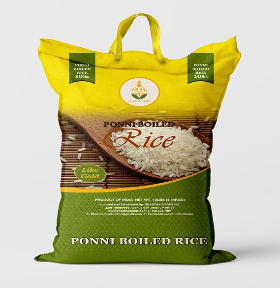 Shastha Ponni Boiled Rice 10 Lbs (Pack of 1)