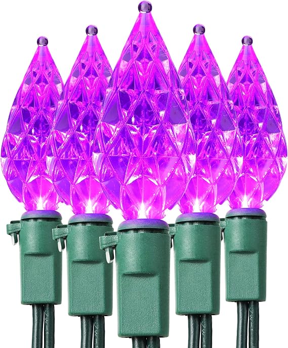 ODEETRONIC Purple Halloween String Lights, 19.68 ft 60 LED Connectable Plug