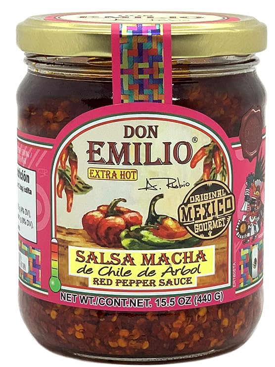 Don Emilio Red Pepper Salsa Macha Extra Hot - 15.5 oz