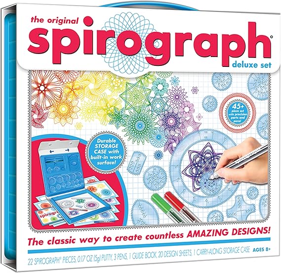 Spirograph Deluxe Set Spiral Art Drawing Kit The Classic Way to Make Countless Amazing Designs For Kids Ages 8+