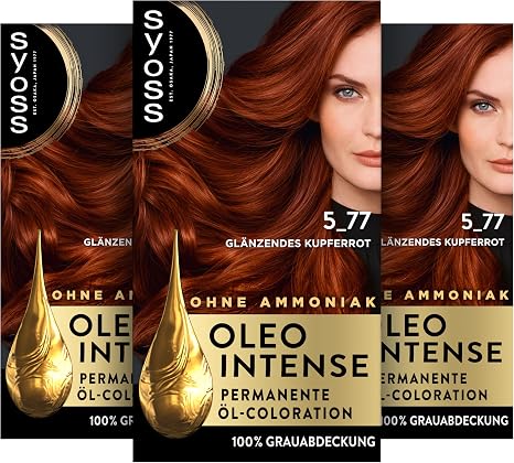 Syoss Oleo Intense Permanent Oil Colouration 8-60 Honey Blonde Level 3 Pack of 3 (3 x 115 ml)