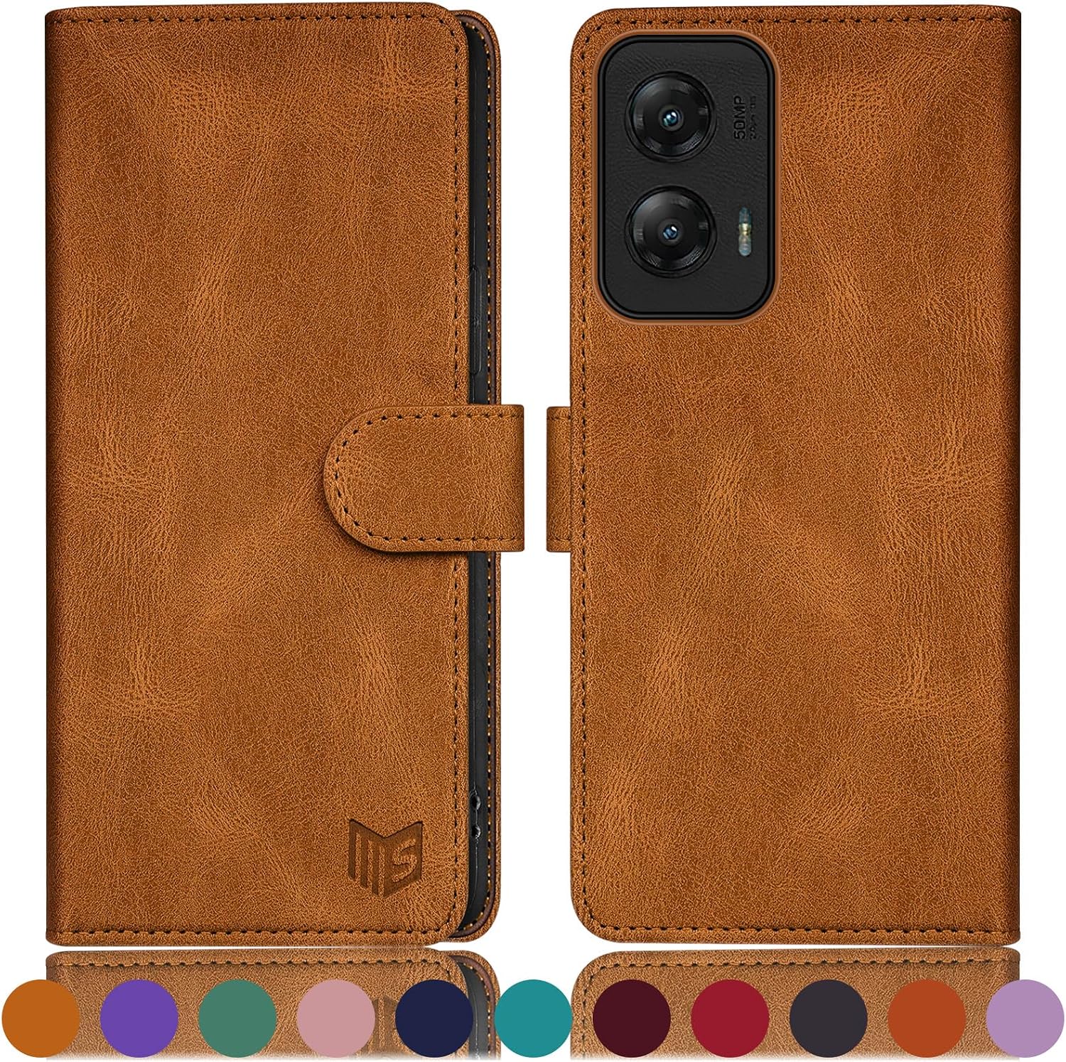 SUANPOT for Moto G Stylus 5G 2024 Wallet case with RFID Blocking Credit Card Holder,Flip Book PU Leather Protective Cover Women Men for Stylus 5G 2024 Phone case Light Coffee