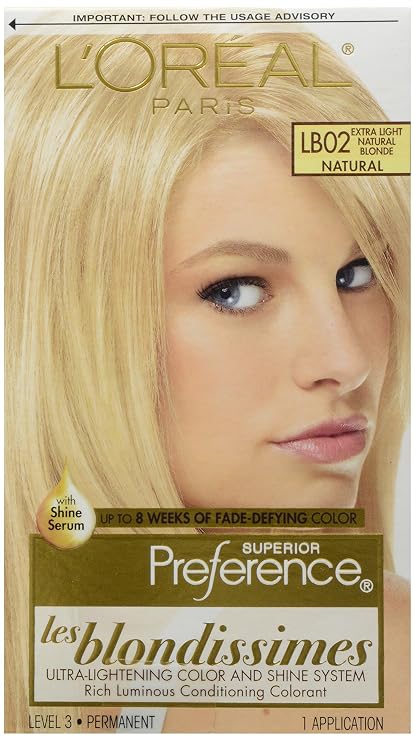 LOreal ParisSuperior Preference Les Blondissimes, LB02 Extra Light Natural Blonde (Natural) 1 ea