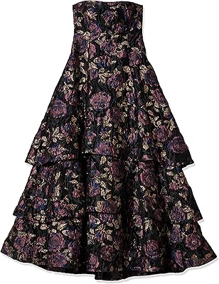 Aidan Mattox Womens Strapless Clipped Jacquard Long Gown