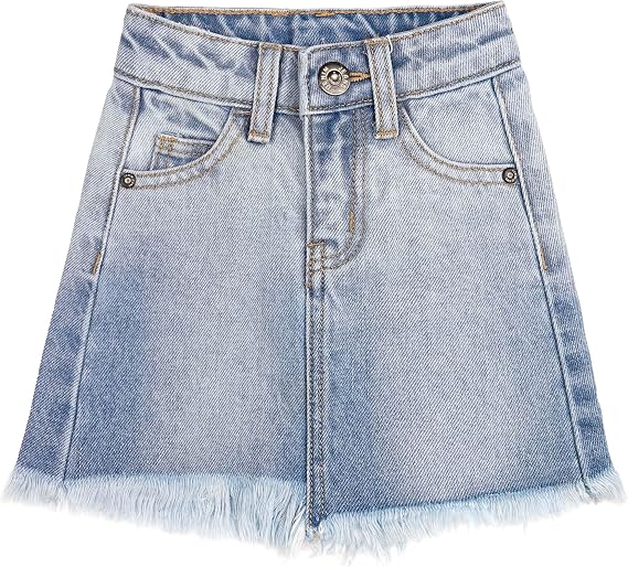 KIDSCOOL SPACE Baby & Little Girls Summer Denim Skirt,Raw Edge Fashion Jeans Short Dress