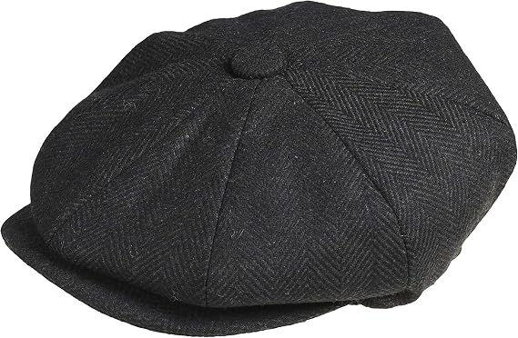 PEAKY BLINDERS 8 Piece 'Newsboy' Style Flat Cap -Tweed Wool Fabric Variations