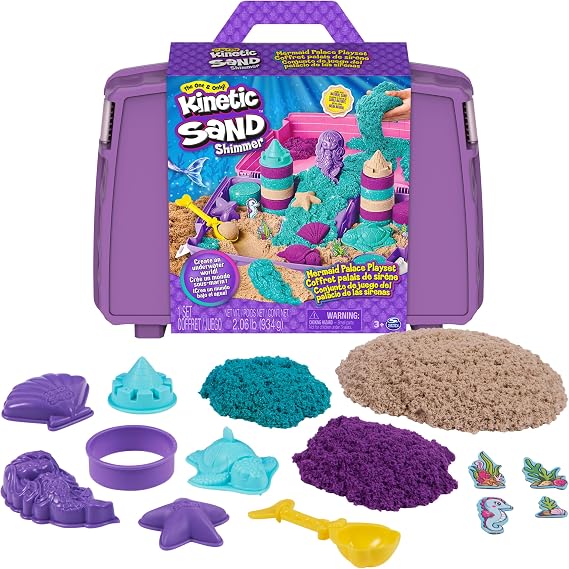 Kinetic Sand Mermaid Palace Set, Moldable Play Sand Sensory Toys, Ages 3+