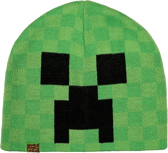 JINX Minecraft Creeper Face Knit Beanie, Green