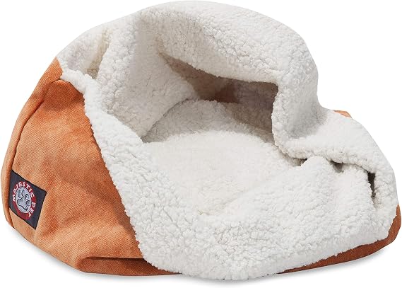 Majestic Pet 17 inch Villa Orange Burrow Cat Bed