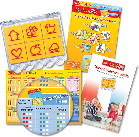 Beyond123 BambinoLUK Starter Pack - Screen-Free Early Learning Game Set | Self-Checking Matching Exercises Build Logic & Focus, Preschool Kindergarten Homeschool & Travel Activity