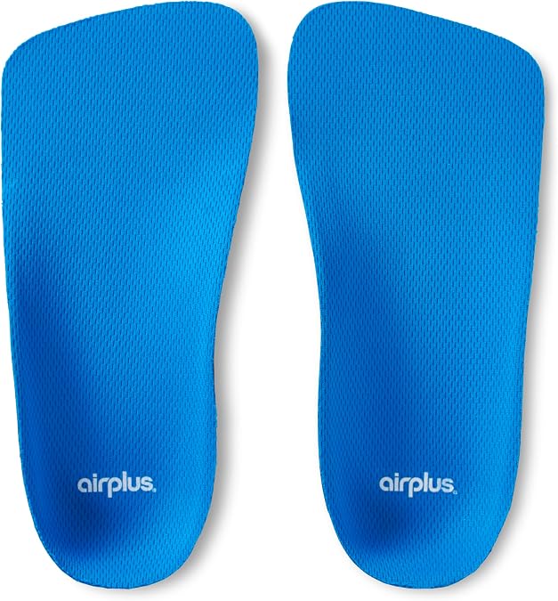 Airplus Plantar Fascia Orthotic Insoles Precision Arch Support & Gel Cushioning for Heel Spurs, Plantar Fasciitis Relief, Foot Stability Customizable Trim-to-Fit Design, Shock Absorbing, (1 Pair)