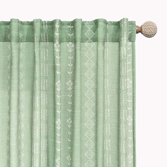 Lino Rosa New Boho Back Tab Curtains