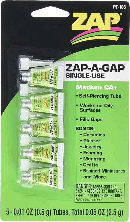 Pacer Technology (Zap) Single Use Mini Tube Adhesives (5 Piece)
