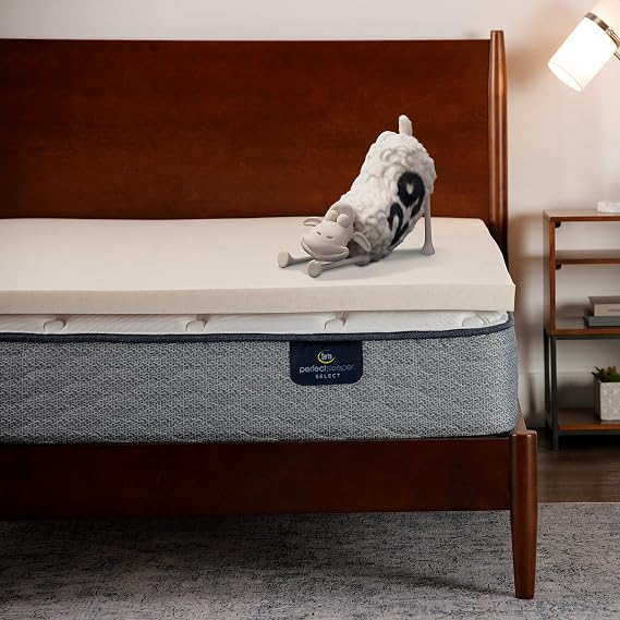 Serta CopperGel Cooling, Pressure-Relieving Memory Foam Mattress Topper, 2 Inch, Full