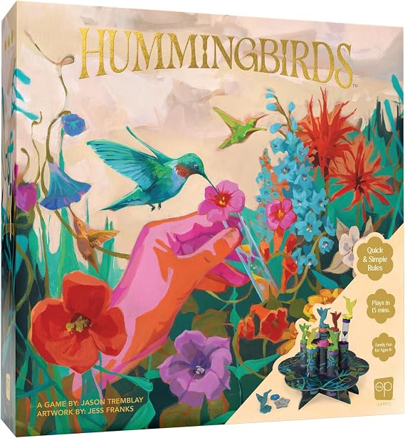 Hummingbirds Board Game, A Real-Time, Push Your Luck Dexterity Party Game, Test Your Timing & Collect Nectar Token Points, A Fun Family Game with Beautiful Artwork, Ages 8+, 2-4 Players, 15+ Play Time